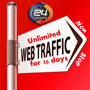 i need unlimited human traffic by google facebook twitter youtube pinterest etc to web site for 30 days