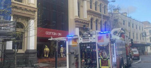 Firies battle blaze within Launceston Cotton On store
