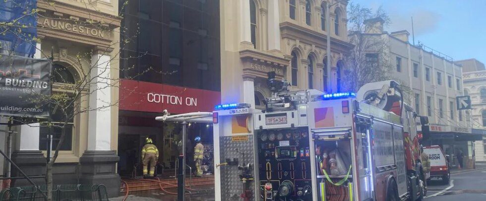 Firies battle blaze within Launceston Cotton On store