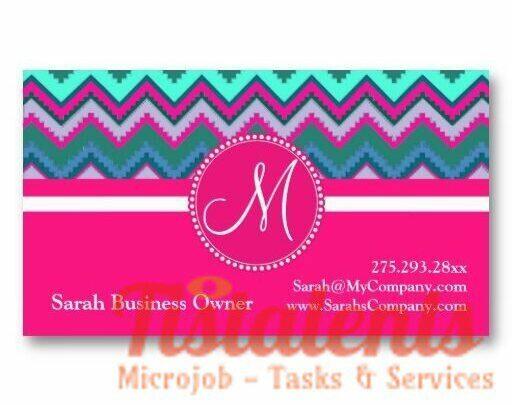 chevron monogram business card design