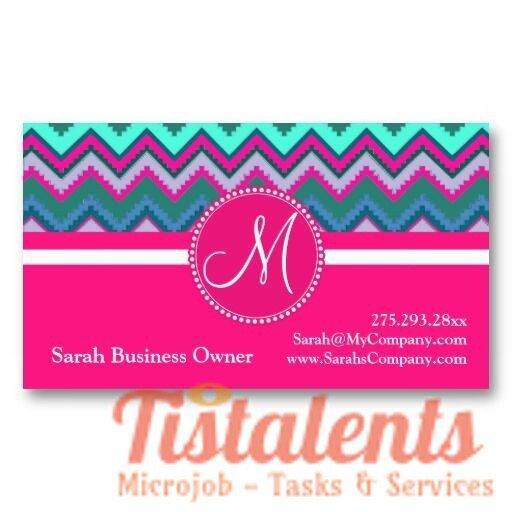 chevron monogram business card design