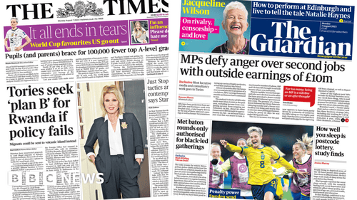 The Papers: ‘Plan B on Rwanda’ as ‘MPs defy second jobs anger’