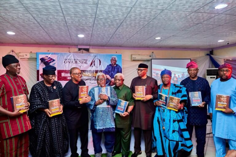 Literary Giant at 70: Peter Obi, Gbenga Daniel, Others Gathers as Prof. Onigbinde Launches ‘The Stubborn Goat’